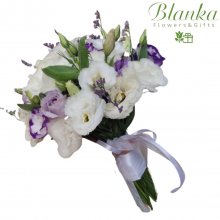 Свадебный букет бело-фиолетовый лизиантус