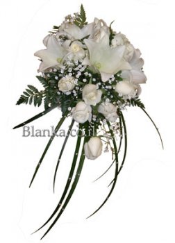 White Lilies and roses