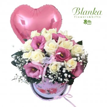 Pink and white tenderness flower arrangement
