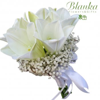 Wedding bouquet white lilies